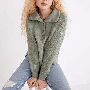 Madewell Canby Button Mockneck Sweater Small